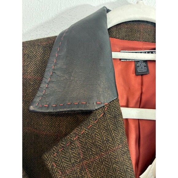 Peruvian Connection brown houndstooth jacket sz 8 - Picture 4 of 10